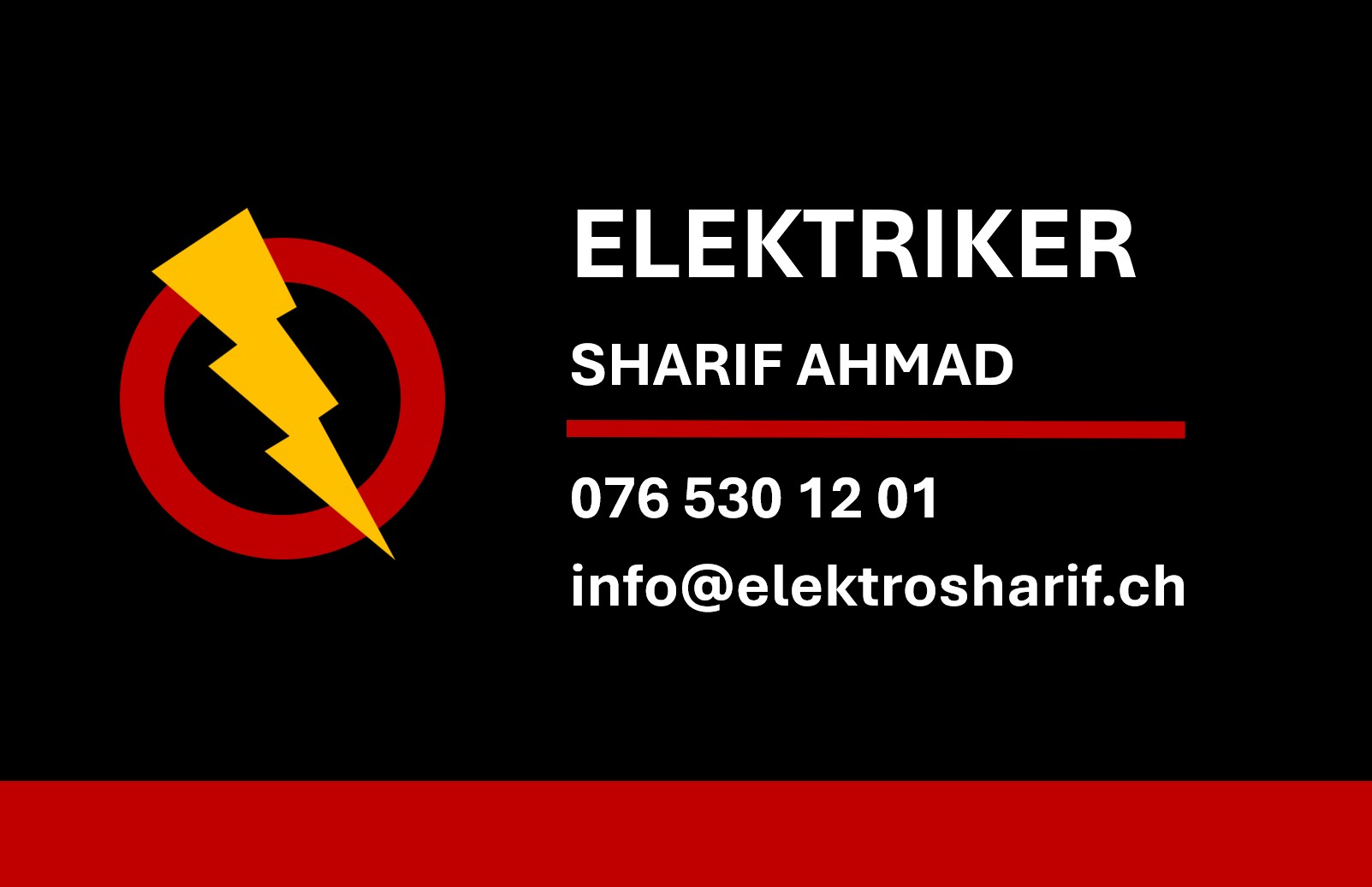 Elektriker Ahmad Sharif 076 530 12 01